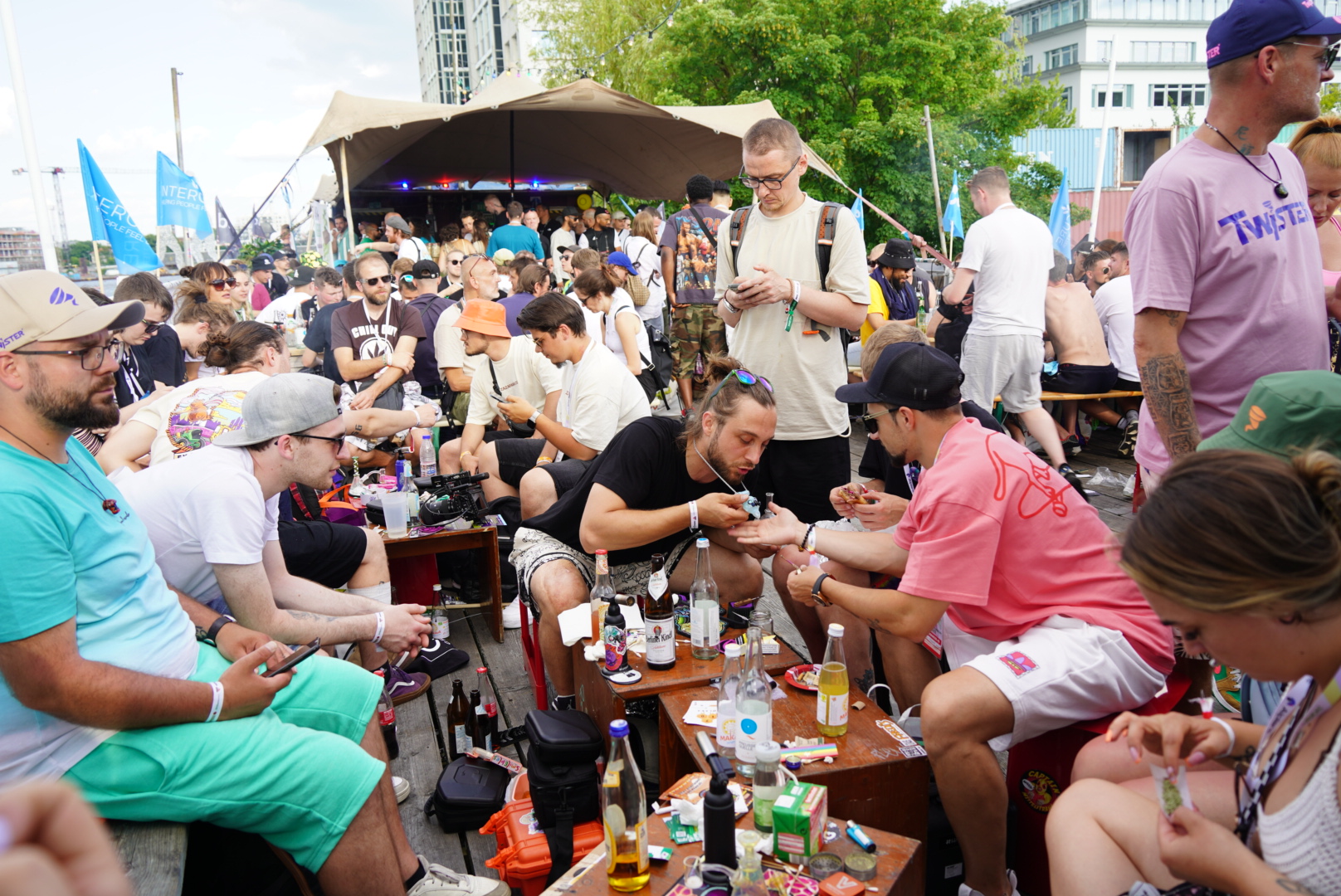 Crowd enjoying VYBZ Garden at the Sit and Roll Area